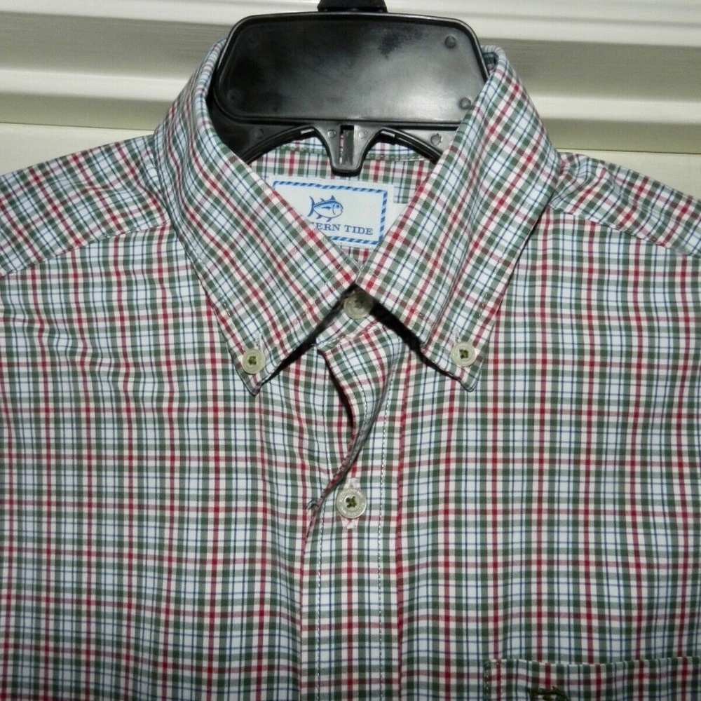 Southern Tide Intercoastal Plaid Mens Shirt Nylon Sz S - Picture 5 of 11